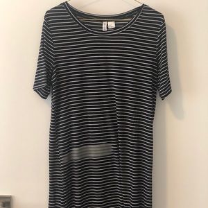 navy and white striped sundress